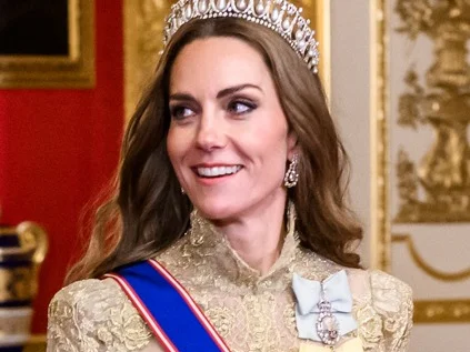 Porträtt av Catherine, prinsessan av Wales, vid statsbanketten på Windsor Castle i september 2025